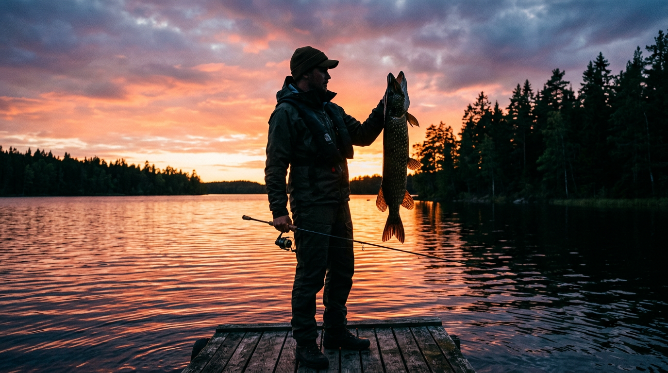 Fiskare med fångst